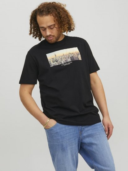 Jack & Jones Copenhagen Photo T-Shirt Black - Tricouri - Tricouri Bărbați Mărimi Mari