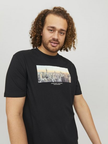 Jack & Jones Copenhagen Photo T-Shirt Black - Tricouri - Tricouri Bărbați Mărimi Mari