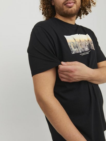 Jack & Jones Copenhagen Photo T-Shirt Black - Tricouri - Tricouri Bărbați Mărimi Mari