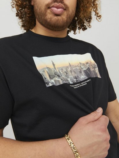 Jack & Jones Copenhagen Photo T-Shirt Black - Tricouri - Tricouri Bărbați Mărimi Mari