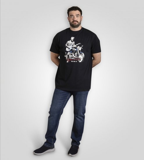 D555 Derby T-Shirt Rhythm and Rides Navy - Tricouri - Tricouri Bărbați Mărimi Mari
