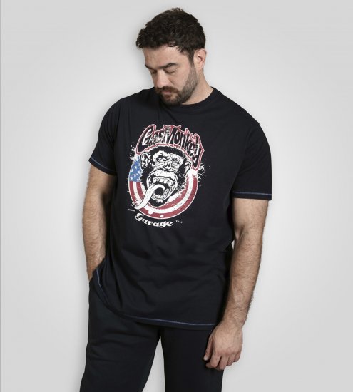 D555 Birkenhead T-Shirt Gas Monkey Garage Navy - Tricouri - Tricouri Bărbați Mărimi Mari