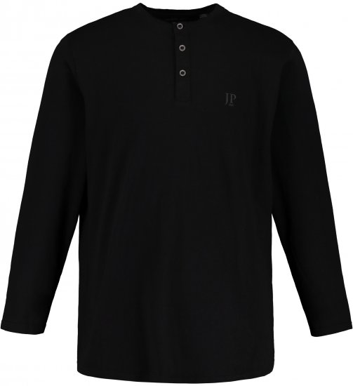 JP1880 Henley T-Shirt Long Sleeve Black TALL - ÎMBRĂCĂMINTE BĂRBAȚI MT-6XLT - Tall dimensiuni bărbați