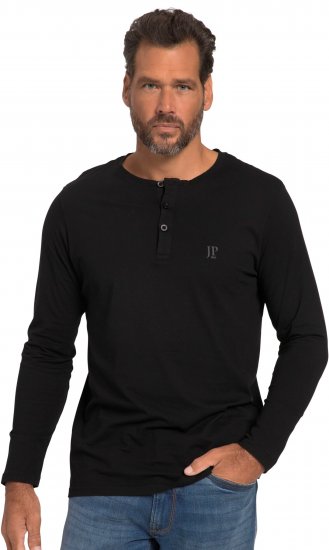 JP1880 Henley T-Shirt Long Sleeve Black TALL - ÎMBRĂCĂMINTE BĂRBAȚI MT-6XLT - Tall dimensiuni bărbați