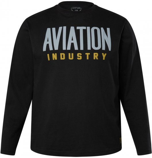 JP1880 T-Shirt Long Sleeve Aviation Black TALL - ÎMBRĂCĂMINTE BĂRBAȚI MT-6XLT - Tall dimensiuni bărbați