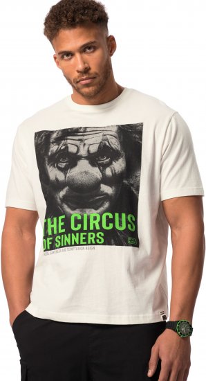 STHUGE T-Shirt Circus Of Sinners White - Tricouri - Tricouri Bărbați Mărimi Mari