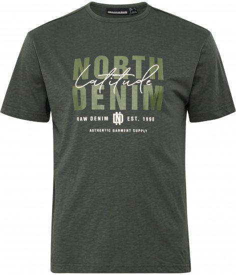 North Latitude Denim Printed Logo T-Shirt Dark Green TALL - TALL T-shirts - Tricouri pentru Bărbați Înalți