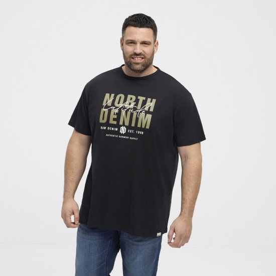 North Latitude Denim Printed Logo T-Shirt Black TALL - TALL T-shirts - 