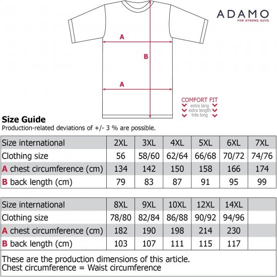 Adamo Motivshirt Comfort Fit College Grey - Tricouri - Tricouri Bărbați Mărimi Mari