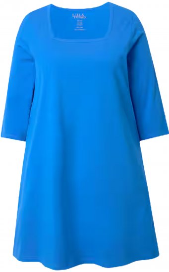 Ulla Popken Square Neckline Knit Swing A-line Pocket Tunic Lapis Blue - Tricouri - 