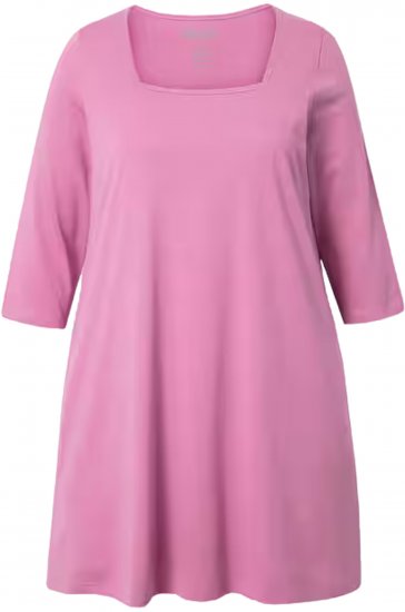 Ulla Popken Square Neckline Knit Swing A-line Pocket Tunic Mauve - Tricouri -