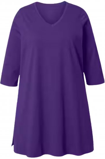 Ulla Popken V-Neck Swing A-line Hem Cotton Knit Tunic Lily - Ulla Popken -