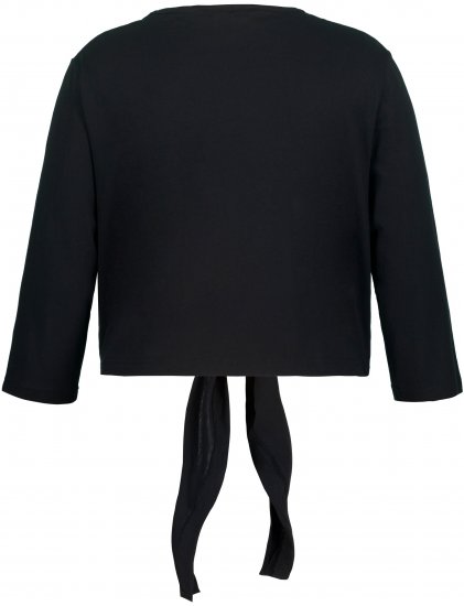 Ulla Popken Versatile Surplice Wrap Tie Hem Bolero Top Black - Tricouri - 