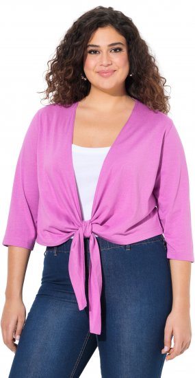 Ulla Popken Versatile Surplice Wrap Tie Hem Bolero Top Cool Pink - Tricouri - 