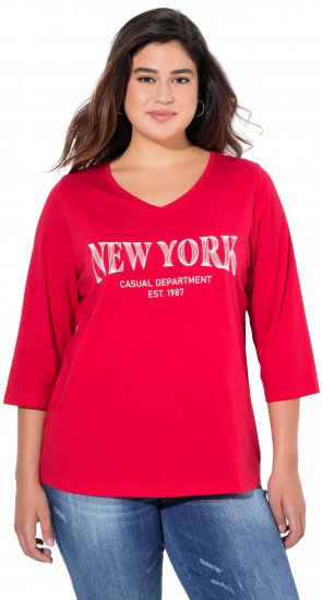 Ulla Popken City Name Graphic Tee Lychee - Tricouri imprimate pentru femei - 