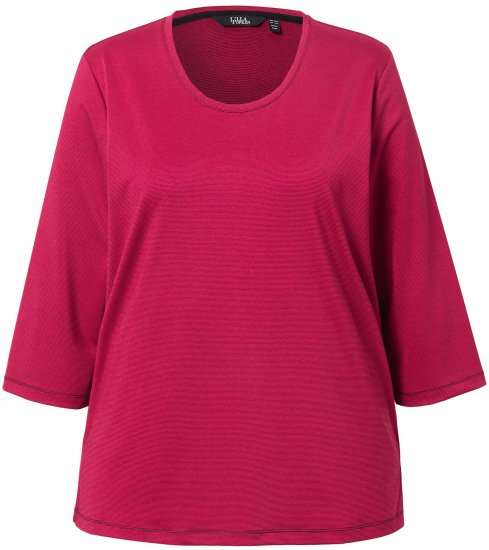 Ulla Popken Decorative Seam Short Sleeve Tee Red - Tricouri - 