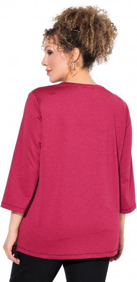 Ulla Popken Decorative Seam Short Sleeve Tee Red - Tricouri - 