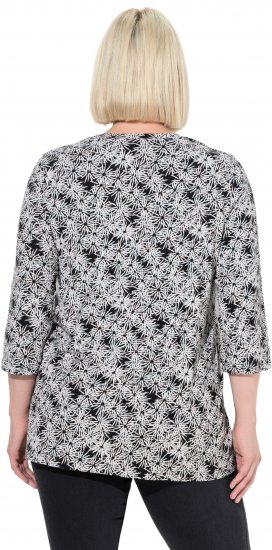 Ulla Popken Graphic Flower A-Line 3/4 Sleeve Tee Soft Light Blue - Tricouri - 