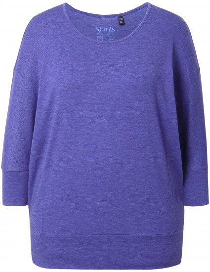 Ulla Popken Quick Drying Batwing Sleeve Tee Blueberry - Tricouri imprimate pentru femei - 