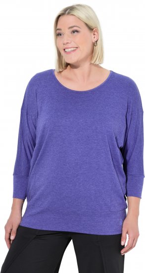 Ulla Popken Quick Drying Batwing Sleeve Tee Blueberry - Tricouri imprimate pentru femei - 