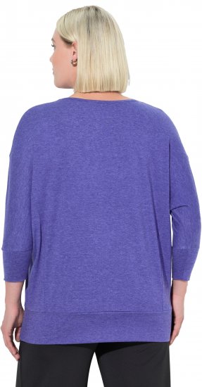 Ulla Popken Quick Drying Batwing Sleeve Tee Blueberry - Tricouri imprimate pentru femei - 