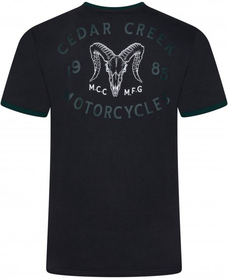 Kam Jeans 5793 Cedar Creek Reverse Print Tee Black - Tricouri - Tricouri Bărbați Mărimi Mari