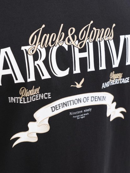 Jack & Jones Dover Denim O-Neck T-Shirt Black - Tricouri - Tricouri Bărbați Mărimi Mari