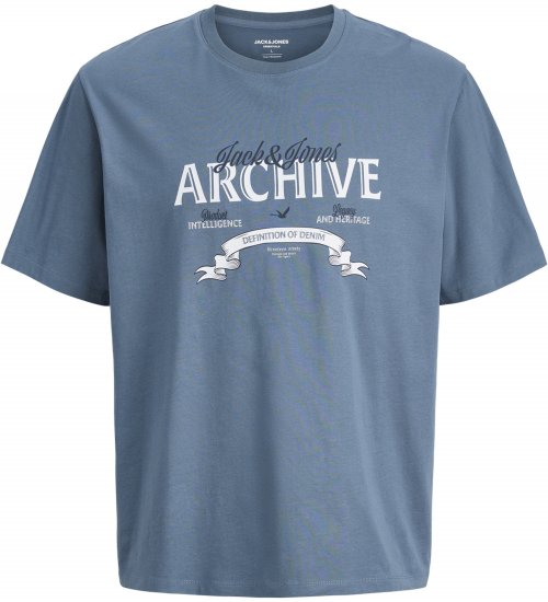Jack & Jones Dover Denim O-Neck T-Shirt Grey - Tricouri - Tricouri Bărbați Mărimi Mari