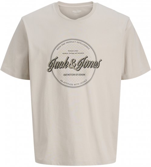 Jack & Jones Dover Denim O-Neck T-Shirt Moonbeam Grey - Tricouri - Tricouri Bărbați Mărimi Mari