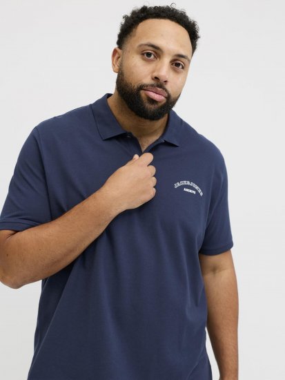 Jack & Jones College Logo Short Sleeve Polo Shirt Blue - Tricouri polo - Tricouri Polo Bărbați Mărimi Mari