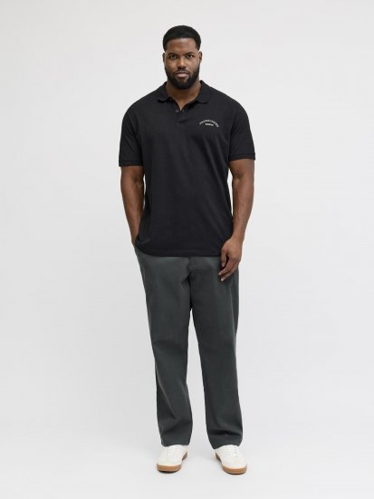 Jack & Jones College Logo Polo Short Sleeve Black - Tricouri polo - Tricouri Polo Bărbați Mărimi Mari