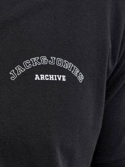 Jack & Jones College Logo Polo Short Sleeve Black - Tricouri polo - Tricouri Polo Bărbați Mărimi Mari