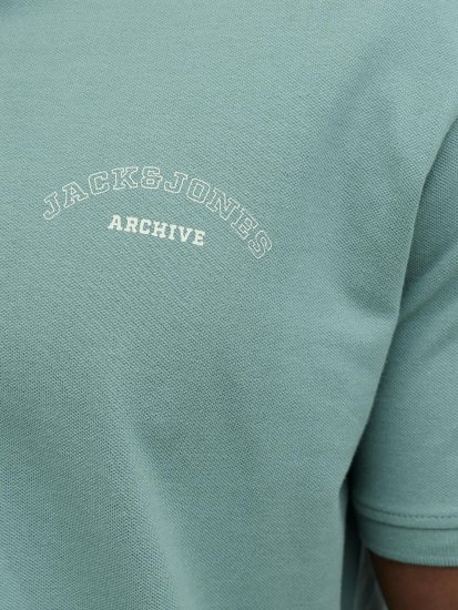 Jack & Jones College Logo Short Sleeve Polo Turquoise - Tricouri polo - Tricouri Polo Bărbați Mărimi Mari