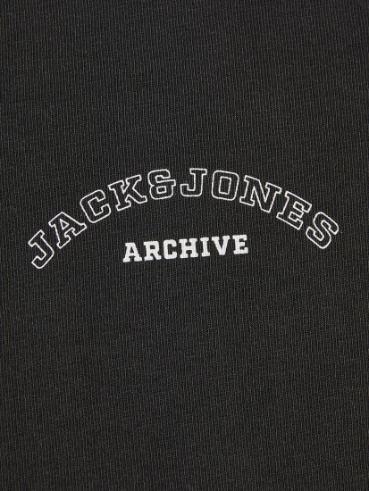 Jack & Jones College Logo Crew Neck T-Shirt Black - Tricouri - Tricouri Bărbați Mărimi Mari