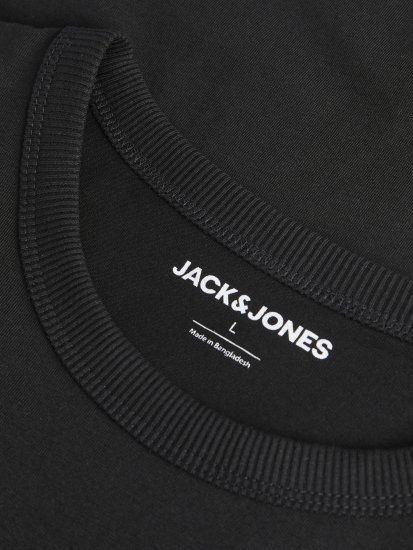 Jack & Jones College Logo Crew Neck T-Shirt Black - Tricouri - Tricouri Bărbați Mărimi Mari