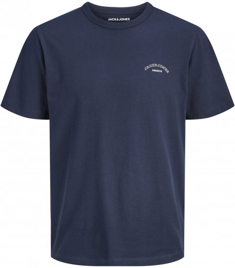 Jack & Jones College Logo Crew Neck T-Shirt Blue - Tricouri - Tricouri Bărbați Mărimi Mari