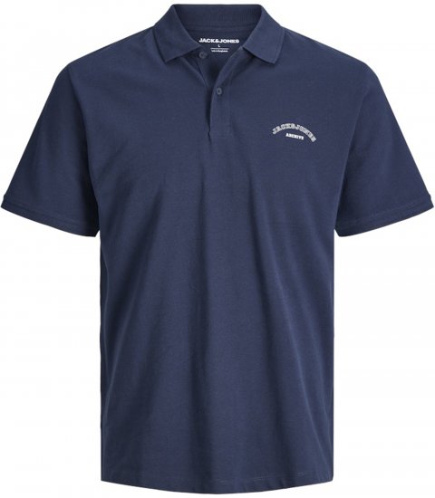 Jack & Jones College Logo Short Sleeve Polo Shirt Blue - Tricouri polo - Tricouri Polo Bărbați Mărimi Mari