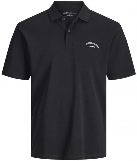 Jack & Jones College Logo Polo Short Sleeve Black - Tricouri polo - Tricouri Polo Bărbați Mărimi Mari