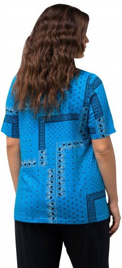Ulla Popken Paisley A-Line Short Sleeve Tee Sapphire Blue - Tricouri imprimate pentru femei - 