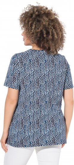 Ulla Popken So Many Dots Tee Navy Blue - Tricouri imprimate pentru femei - 