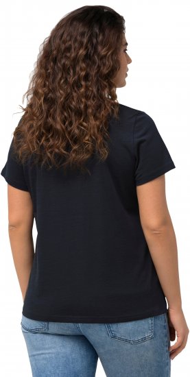 Ulla Popken BISOUS Short Sleeve Graphic Tee Navy Blue - Tricouri imprimate pentru femei - 