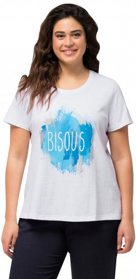 Ulla Popken BISOUS Short Sleeve Graphic Tee Snow White - Tricouri imprimate pentru femei - 