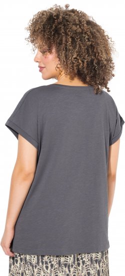 Ulla Popken LOVE Short Sleeve Graphic Tee Graphite Grey - Tricouri imprimate pentru femei - 