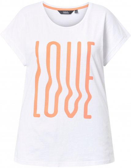 Ulla Popken LOVE Short Sleeve Graphic Tee Snow White - Tricouri imprimate pentru femei - 