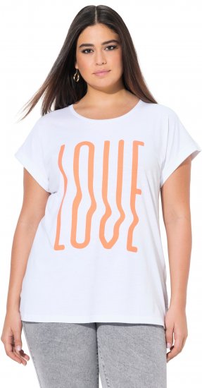 Ulla Popken LOVE Short Sleeve Graphic Tee Snow White - Tricouri imprimate pentru femei - 