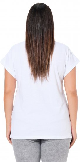Ulla Popken LOVE Short Sleeve Graphic Tee Snow White - Tricouri imprimate pentru femei - 