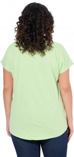 Ulla Popken Metallic Animal Cap Sleeve Graphic Tee Green - Tricouri imprimate pentru femei - 