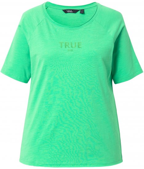 Ulla Popken TRUE Lettering Short Sleeve Tee Mint Green - Tricouri imprimate pentru femei - 