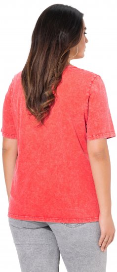 Ulla Popken Easy Short Sleeve Acid Wash Graphic Tee Light Red - Tricouri imprimate pentru femei - 
