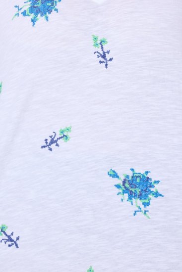 Ulla Popken Cross Stitch Short Sleeve Tee Snow White - Tricouri imprimate pentru femei - Tricouri cu imprimeu pentru femei